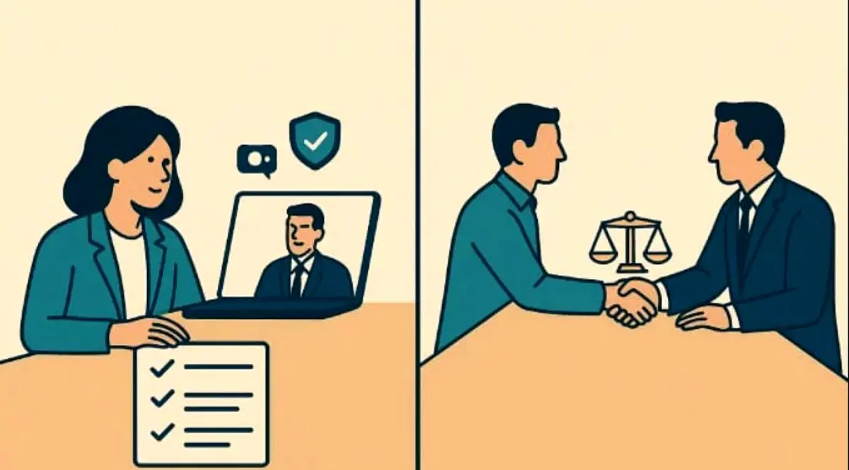 وکیل آنلاین بهتر است یا حضوری؟ راهنمای کامل انتخاب بهترین گزینه