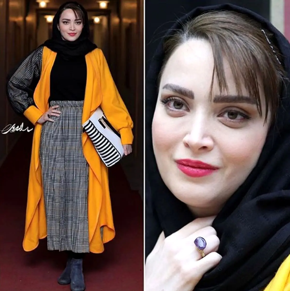 لباس ساحلی قرمز و خوش رنگ بهنوش طباطبایی | بهنوش طباطبایی در ساحل هرمز 