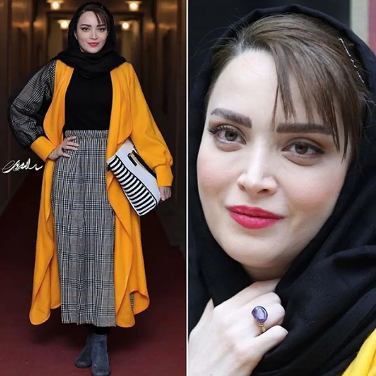 لباس ساحلی قرمز و خوش رنگ بهنوش طباطبایی | بهنوش طباطبایی در ساحل هرمز 